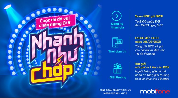 Cuộc thi đố vui chào mừng ngày 8/3 – NHANH NHƯ CHỚP